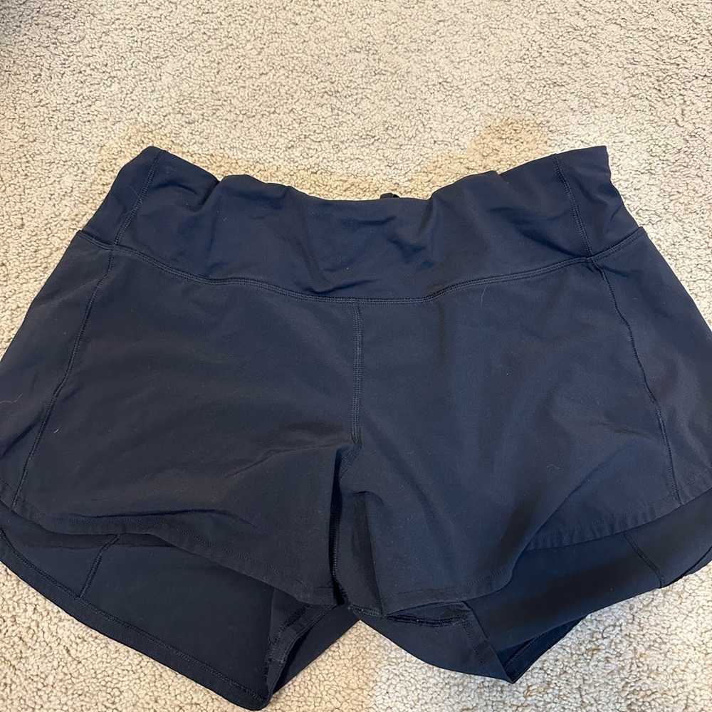 Lululemon Black Speed up mid rise black shorts
